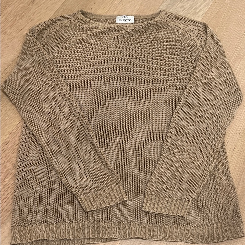 Valentino Classic Tan Crew Neck Sweater